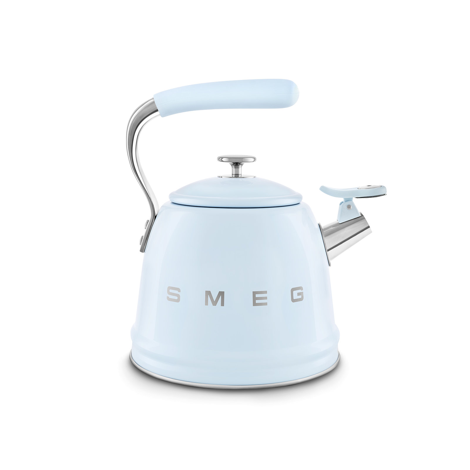SMEG 50"s Retro Style Whistling Stovetop Kettle, Pastel Blue