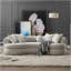 Canapé Iniko Beige Boucle avec 6 coussins