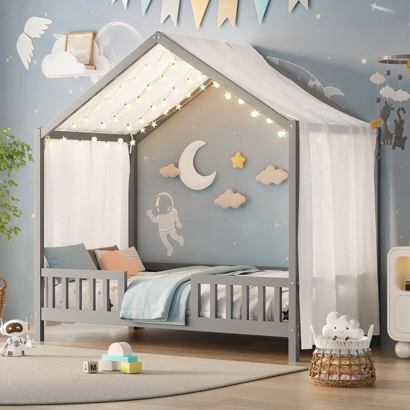 Lit sur pied avec baldaquin Montessori