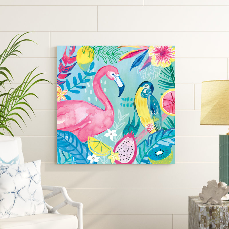 Flamants roses fruités IV, H 36 po x l 36 po