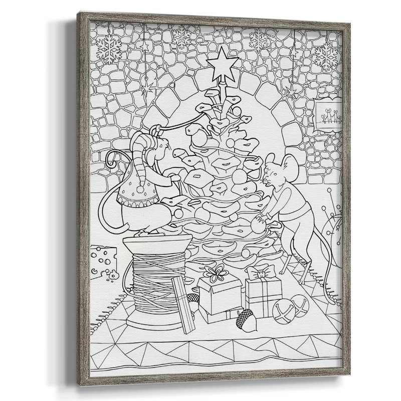 Creatures Stirring Framed Print - Solid Wood, 11" H x 9" W