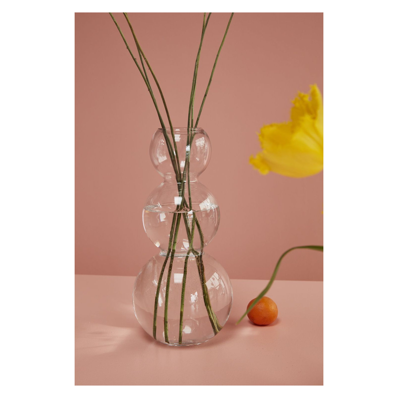 Ashburg Glass Table Vase, Clear,  13" H x 5.75" W x 5.75" D