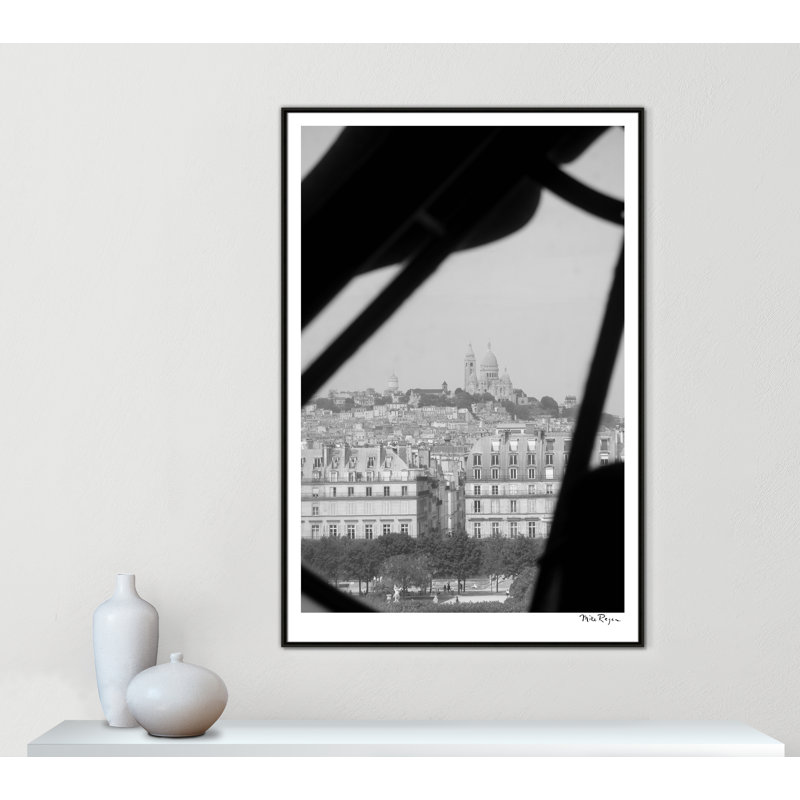 Sacré-Couer - reproduction de Paris par Mike Ragan, H 61,5 po x l 41,5 po x P 2 po, Toile avec cadre flottant brun