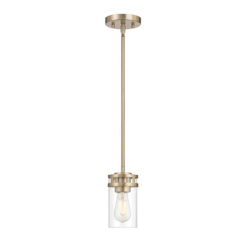 Mini-luminaire suspendu 1 lumière Lunden, Or moderne