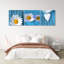 Daisies And Blue Hearts - 3 Piece No Frame Print on Canvas-2039640370