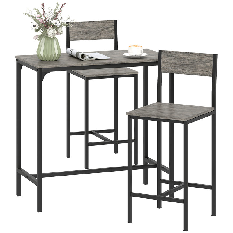 2 - Person Dining Set, Charcoal Grey