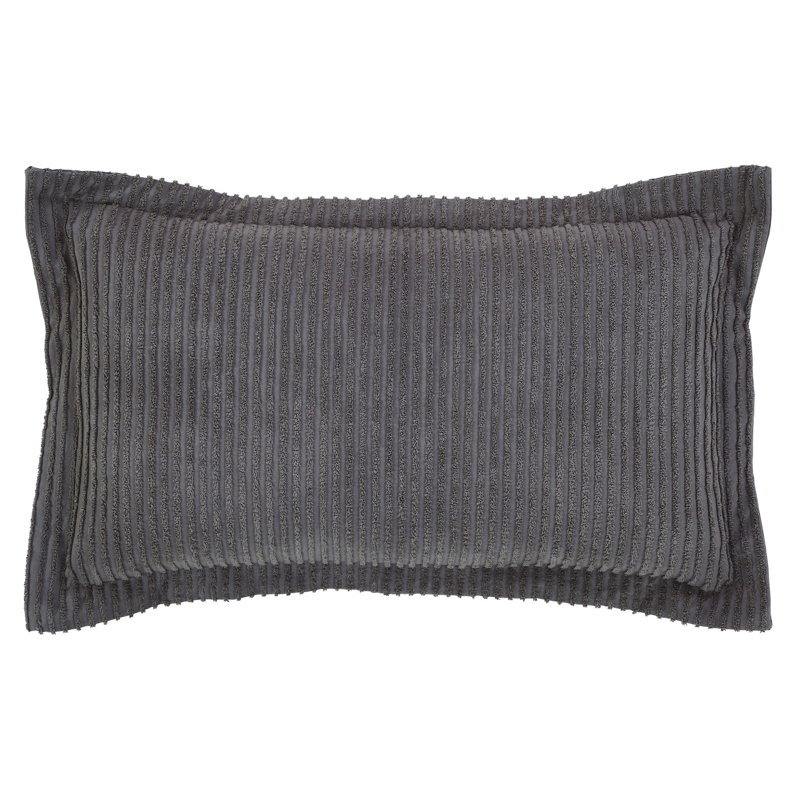 Gray King Size Cotton Embroidered Pillow Sham
