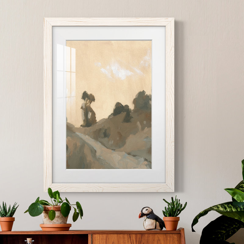 Hillside Walking Path VI - Peinture encadrée, H 20 po x l 17 po x P 1 po, Cadre blanc