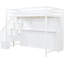 Lit blanc avec pliage hydraulique sans effort et praticité du bureau - Lit superposé et bureau surélevé surdimensionné, polyvalent pour économiser de l'espace-1856035346
