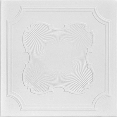 Carreau de plafond en polystyrène collé 1,6 pi x 1,6 pi Coronado