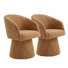 Fauteuil demi-tonneau revêtu de chenille Kyo (ensemble de 2)