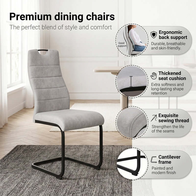 Cantilever Chair in Grey, 6