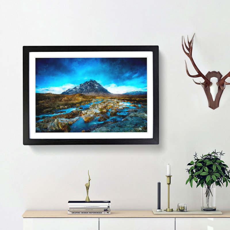 Glencoe in Scotland - Picture Frame Graphic Art Print, Black Framed, 62cm H x 87cm W x 2cm D