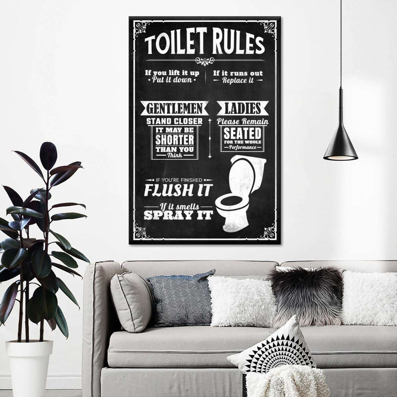 His And Hers Rules of Bathroom, H 48 po x l 32 po x P 1,25 po