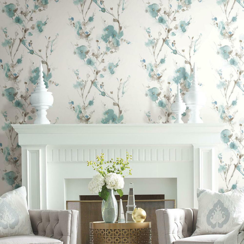 Striped Peel & Stick Wallpaper Roll, Teal