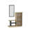 Modern Hall Stand with Mirror, Oak & Anthracite, 31.5 x 35.4 x 11.6 inches | 100% Melamine Coated Particle Board, Thickness: 0.7 inches | Features Numerous Shelves, Wall-Mountable Design | Stylish & Functional Entryway Furniture for Home Organization