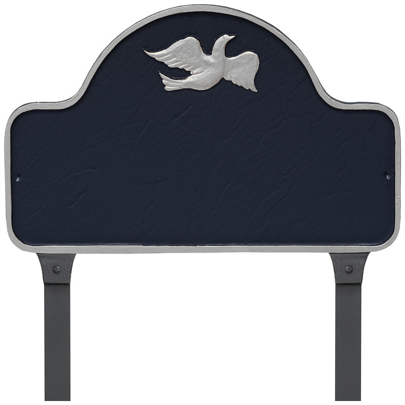 Plaque d'adresse avec colonnettes Dove Arch, Marine / Argent, Oui