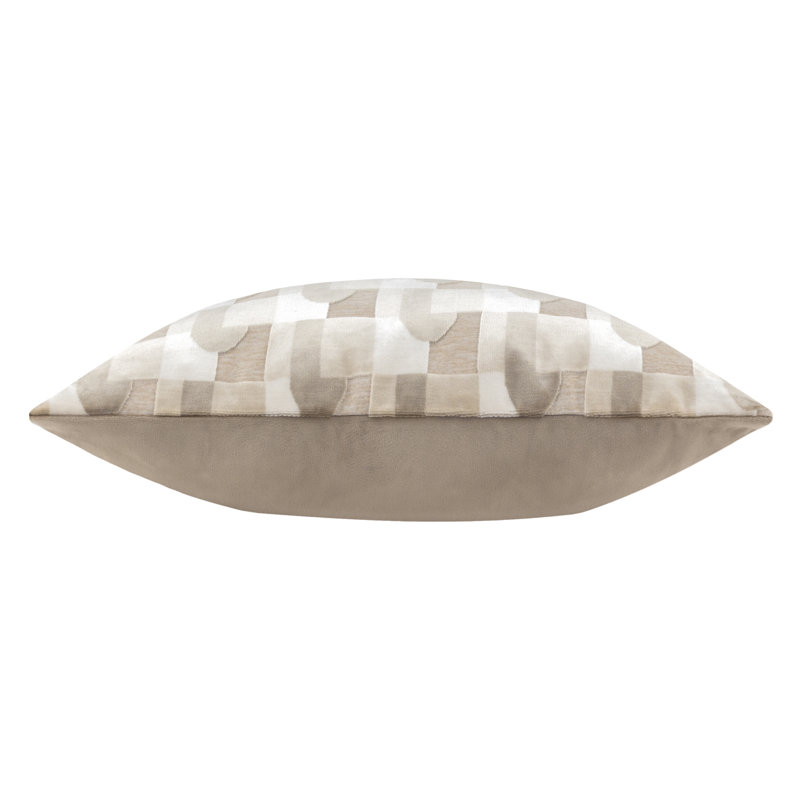 Glenoe Geometric Rectangular Lumbar Cushion, Beige