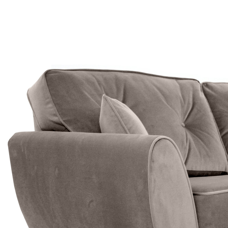 Rafe 3 Seater Velvet Sofa, Taupe Velvet