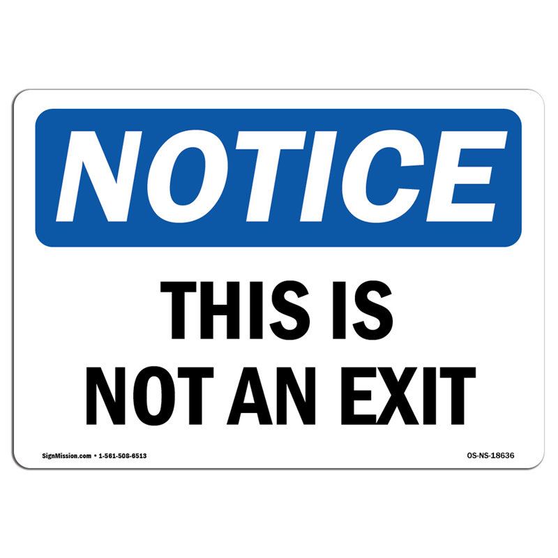 «This Is Not An Exit», affiche en plastique 10 po x 7 po