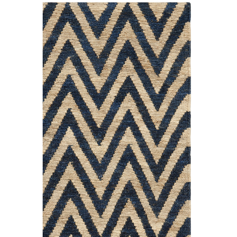 Baileigh Organic Hand Knotted Jute Chevron Rug, Rectangle 8' x 10'