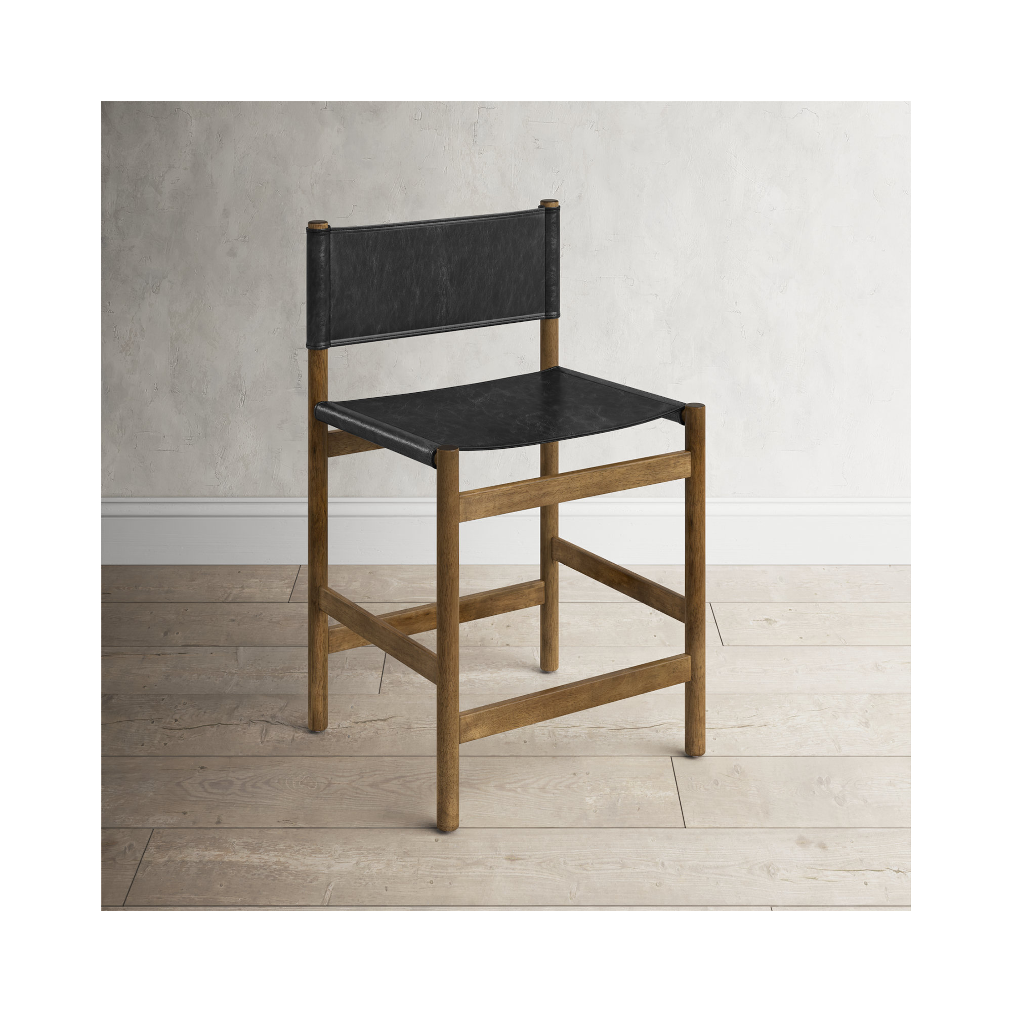 Matisse Counter & Bar Stool, Black, Vintage Natural, Bar Stool (30.5" Seat Height)