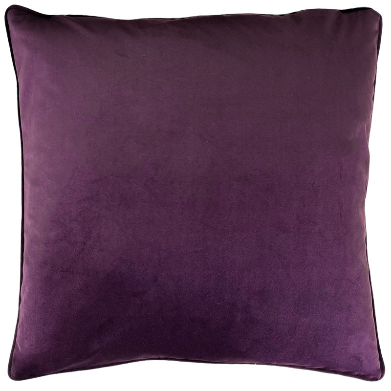 Floral Square Throw Cushion, Polyester, Aubergine
