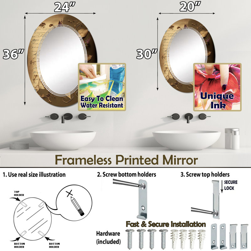 Miroir mural Sobhan, 30 po x 20 po