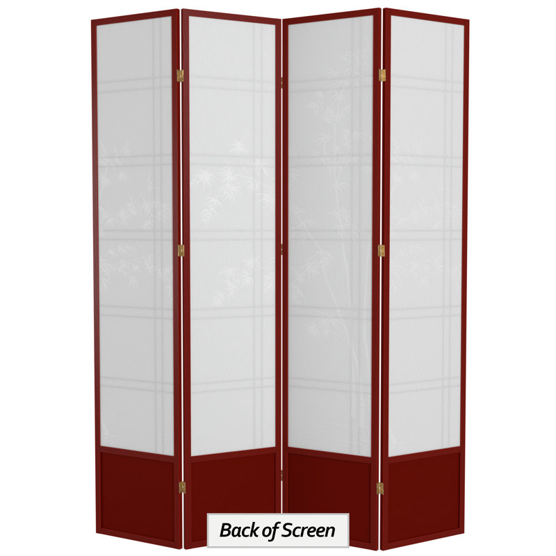 Cloison pliante Keitez, 4 panneaux, Bois de rose