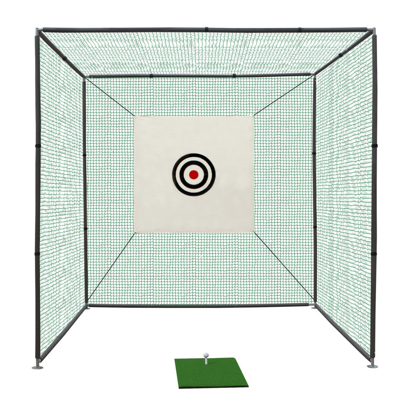 Cage de filet de pratique de golf avec cadre en métal pour ensemble de jeu extérieur 118 po x 118 po x 118 po Ostreici
