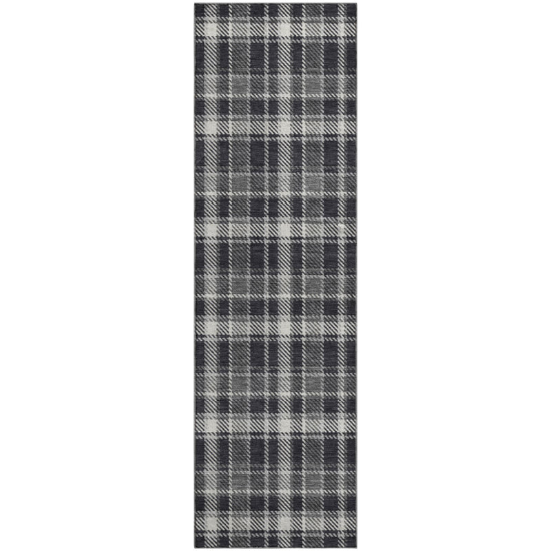 Premium Machine Washable Cerrito AMF563 Black Rug, Runner 2'3" x 7'6"