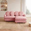 Canapé Comfy en chenille, canapé 3 places profond avec 4 coussins décoratifs, repose-pieds mobile, structure en bois massif pour le salon, la chambre à coucher-2138411340-2138411342