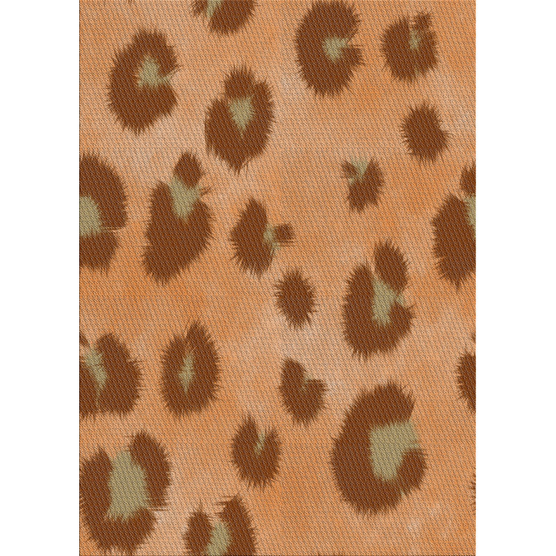 Tapis orange/brun à motif, Rectangle 8 pi x 10 pi