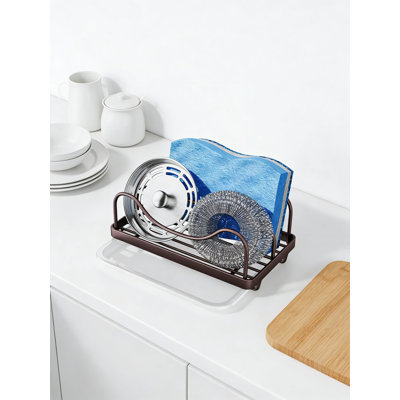 Kitchen Sink Organizer With Removable Drip Tray, 304 Stainless Steel Sponge Holder And Drain Rack For Countertop Organization