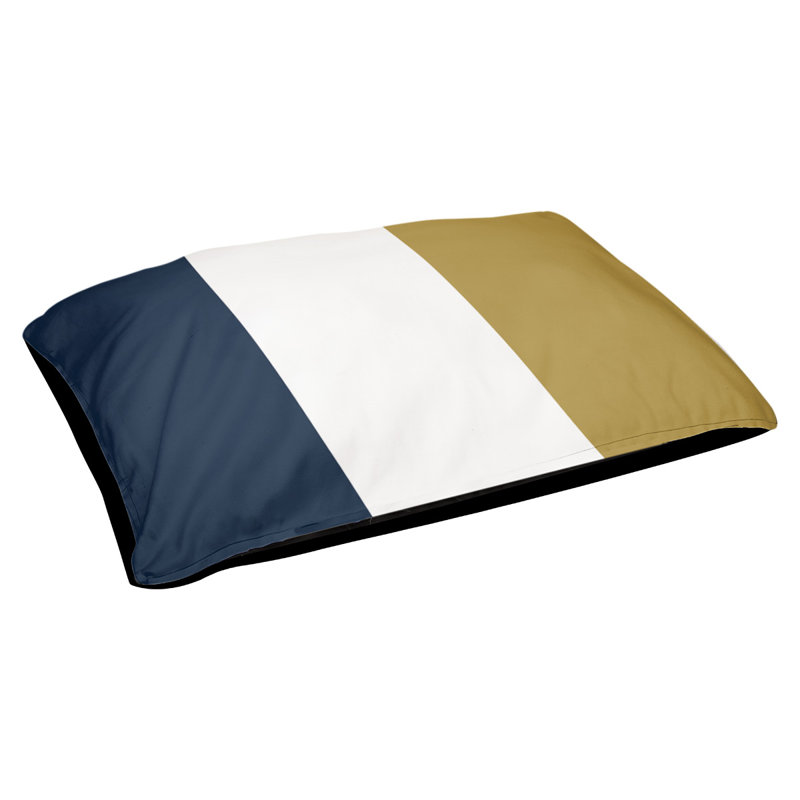 Coussin Atlanta, Blue/White/Gold, Medium (28" W x 18" D x 6" H)