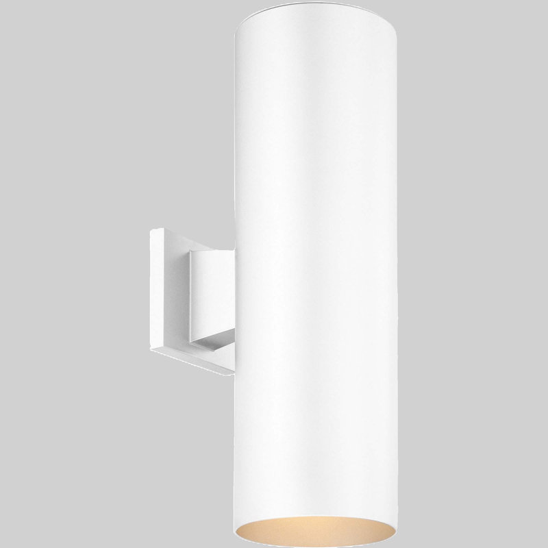  Applique murale ou applique murale blanche en aluminium 2 lumières H 18 po à 2 lumières DEL pour l'intérieur ou l'extérieur