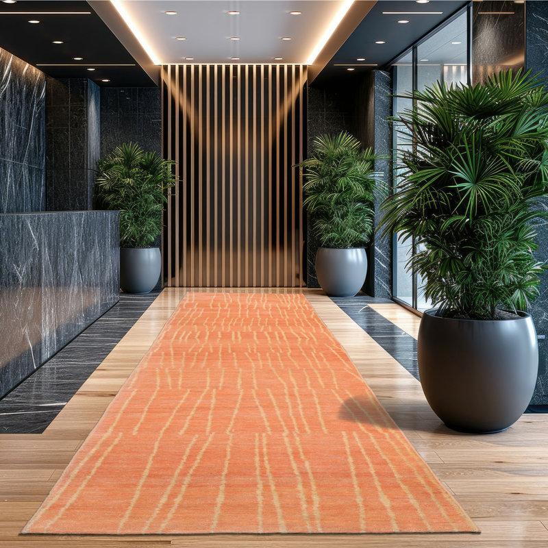 Tapis de couloir tibétain Salmon, Tapis de couloir 2 pi 6 po x 12 pi 1 po