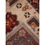 Tapis d'intérieur rectangulaire oriental en soie et laine crème et rouge, noué à la main, fait main-1025915665