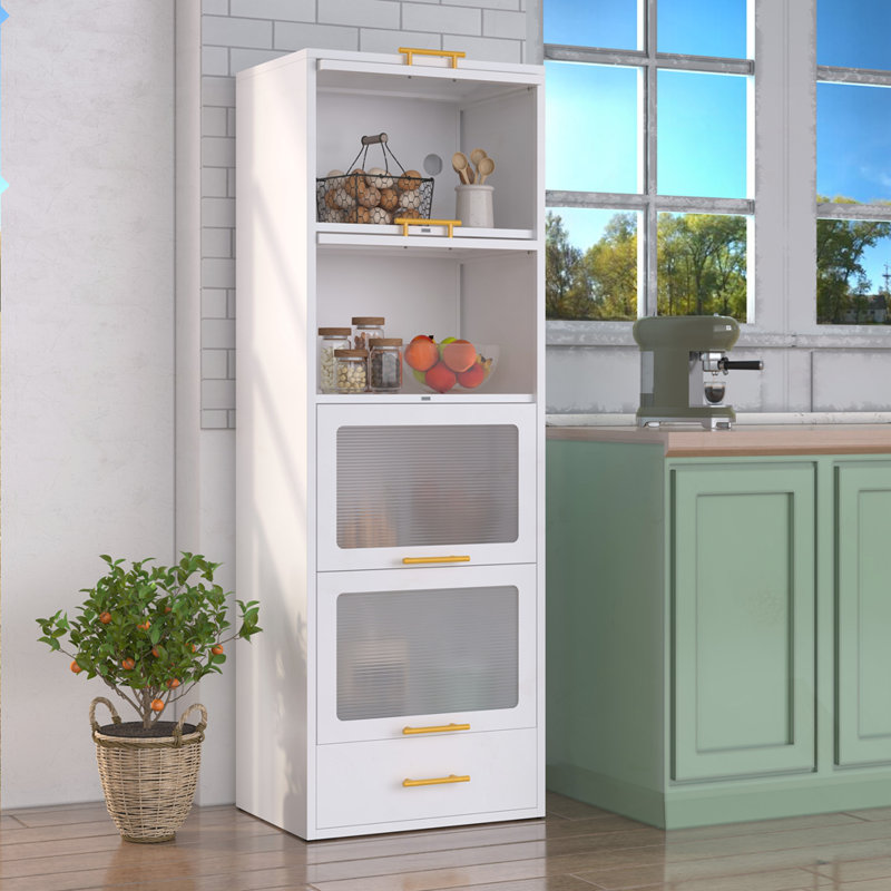Armoire coulissante en métal de style moderne - 4 portes, Blanc