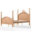 Lit plateforme en forme de couronne, cadre de lit en bois à baldaquin élégant, cadre de lit tête de lit courbé élégant pour la chambre à coucher-868935725