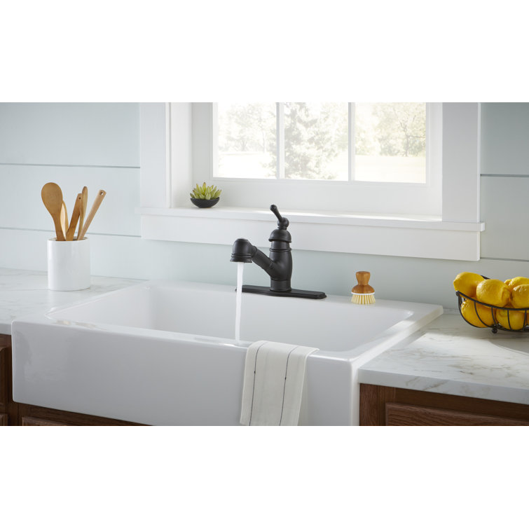 Opulence 1H Pull Out Single Handle Kitchen Faucet with Side Spray