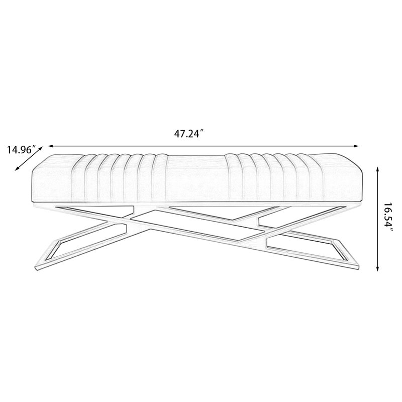 Banc rembourré, Bleu