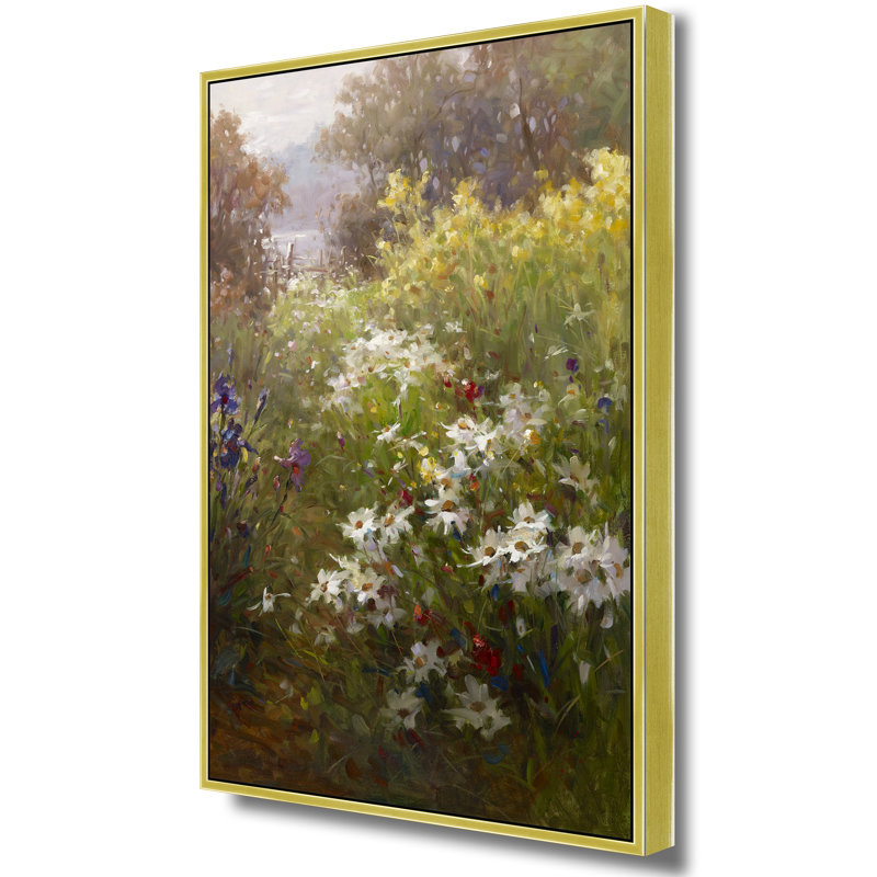 Daisy Edge Print, 38" H x 26" W, Gold