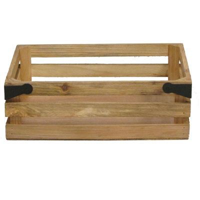 Plateau de caisse en bois rustique Poling, décoration de table basse, plateau de ferme