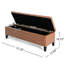 Rangement contemporain à boutons brun cognac à losanges, cuir d'unité centrale, pieds en bois de bouleau, fonction polyvalente, 52,76 po de profondeur, 17,73 de largeur, 16,47 de hauteur, 23,83 lb de brun, couture, design, fonctionnalité