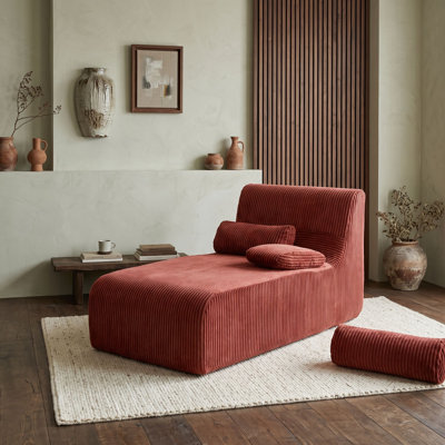 Canapé modulaire en velours côtelé avec siège et dossier ergonomiques courbés pour le salon