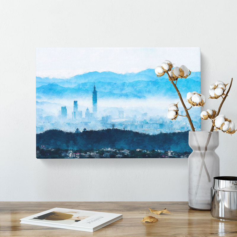 Taipei City in Taiwan - Wrapped Canvas, 60cm H x 91cm W x 3cm D