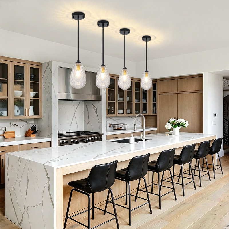 Luminaire suspendu moderne en verre 1 lumière, luminaire suspendu réglable pour îlot de cuisine, salle à manger et entrée
