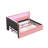 Pink Upholstered Full Platform Bed with USB Ports, LED Lights and Twin Trundle, No Box Spring Needed