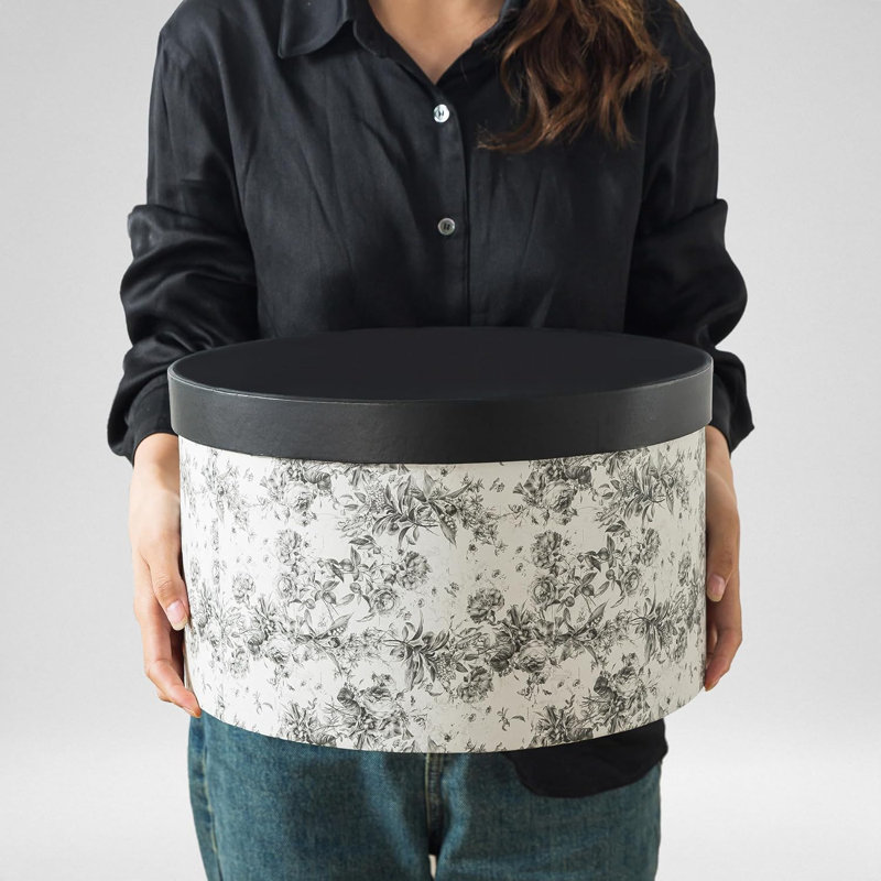Ensemble de 3 boîtes de rangement en forme de chapeau floral